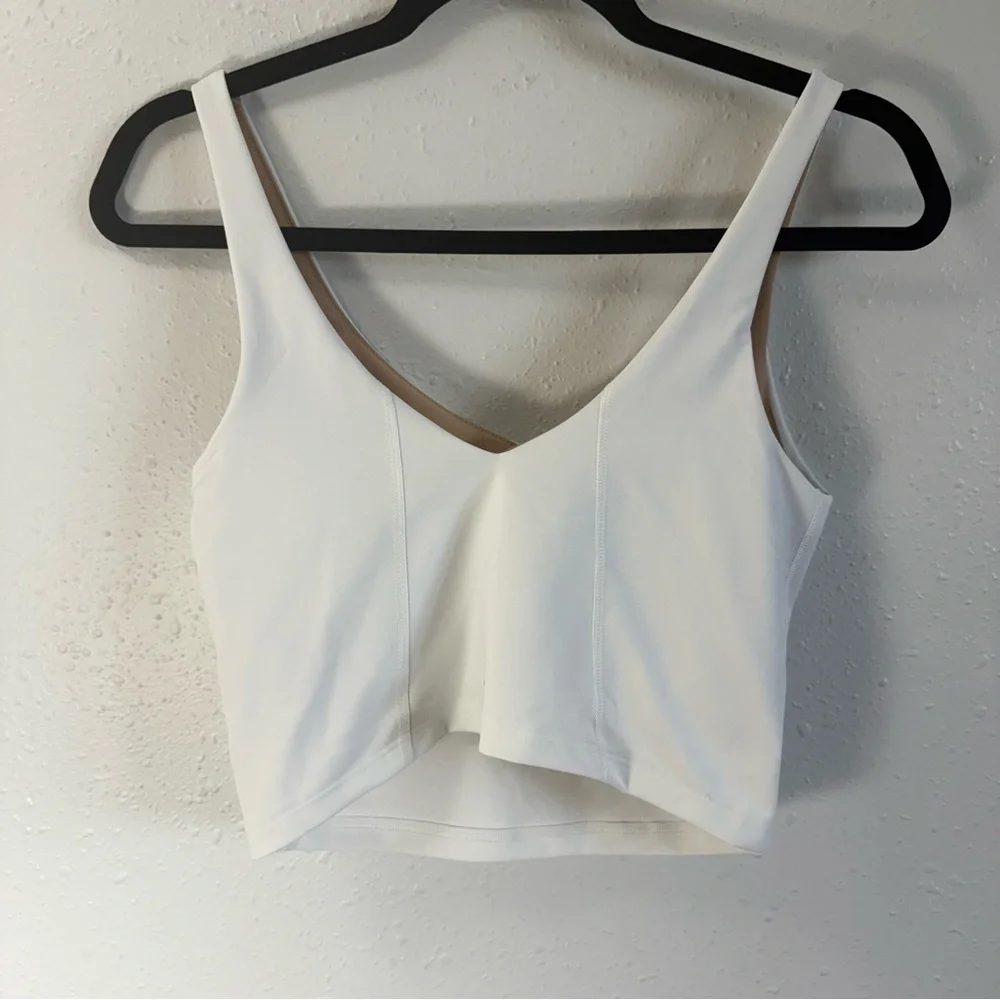 Old Navy White Cropped Tank Bra Top - Picture 3 of 4
